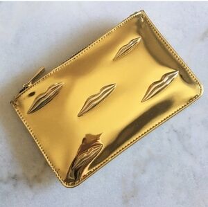 NARS gold zippy pouch cosmetic makeup case lips